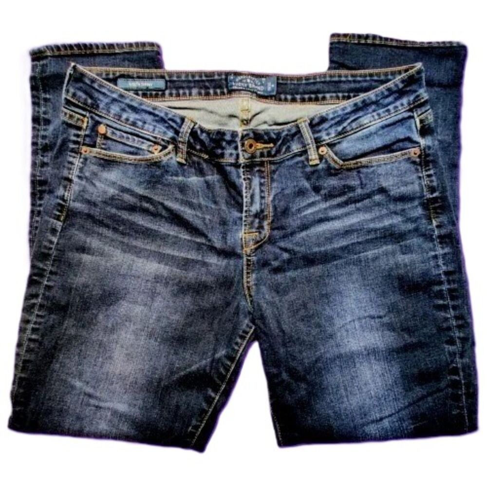 Lucky Brand Lolita Skinny Jeans Women’s 14/32 Dark Wash Stretch Denim Zip Fly